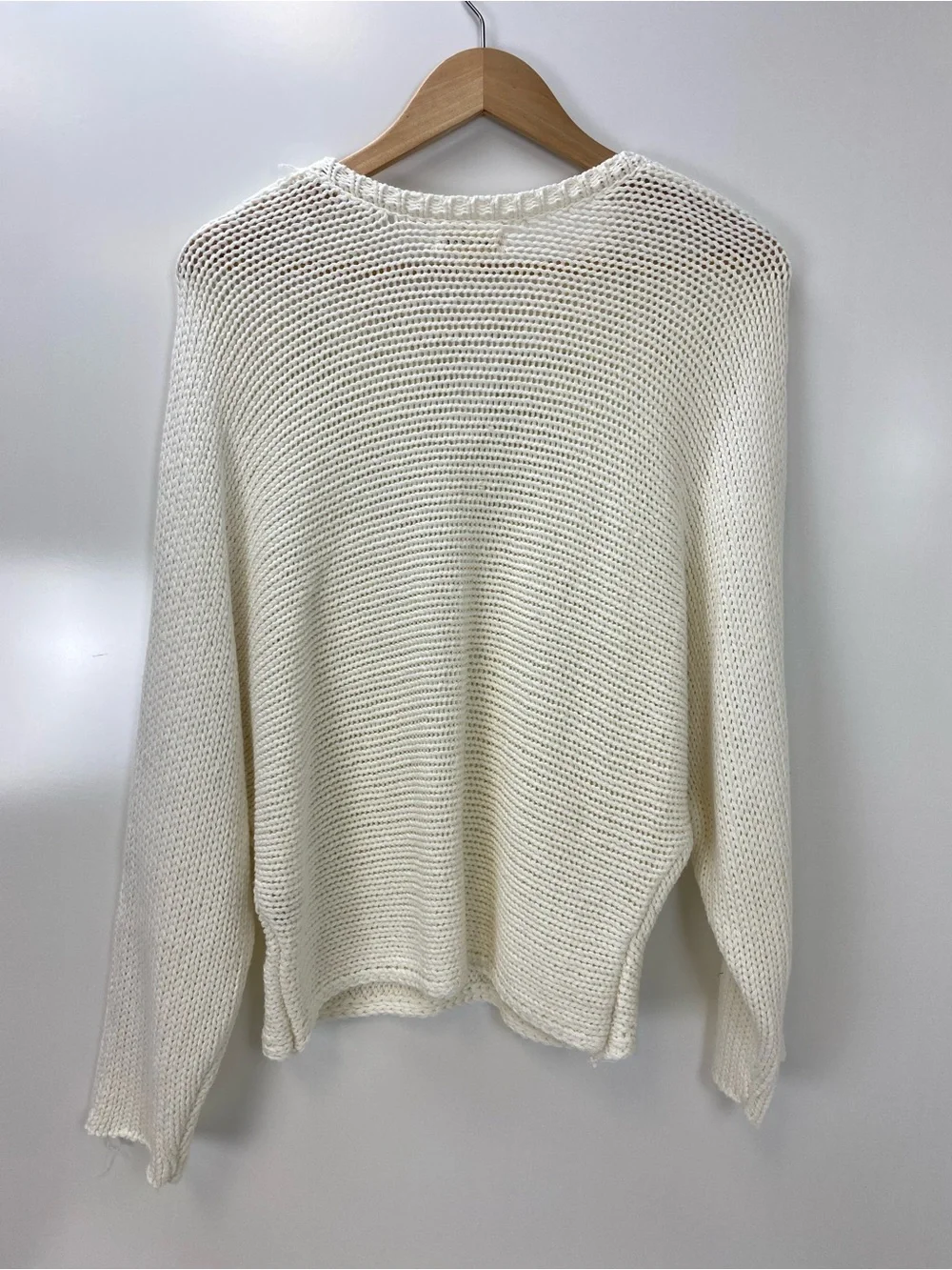 rag & bone Cream Open-Weave Crewneck Sweater